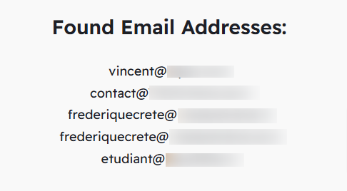 found email adresses